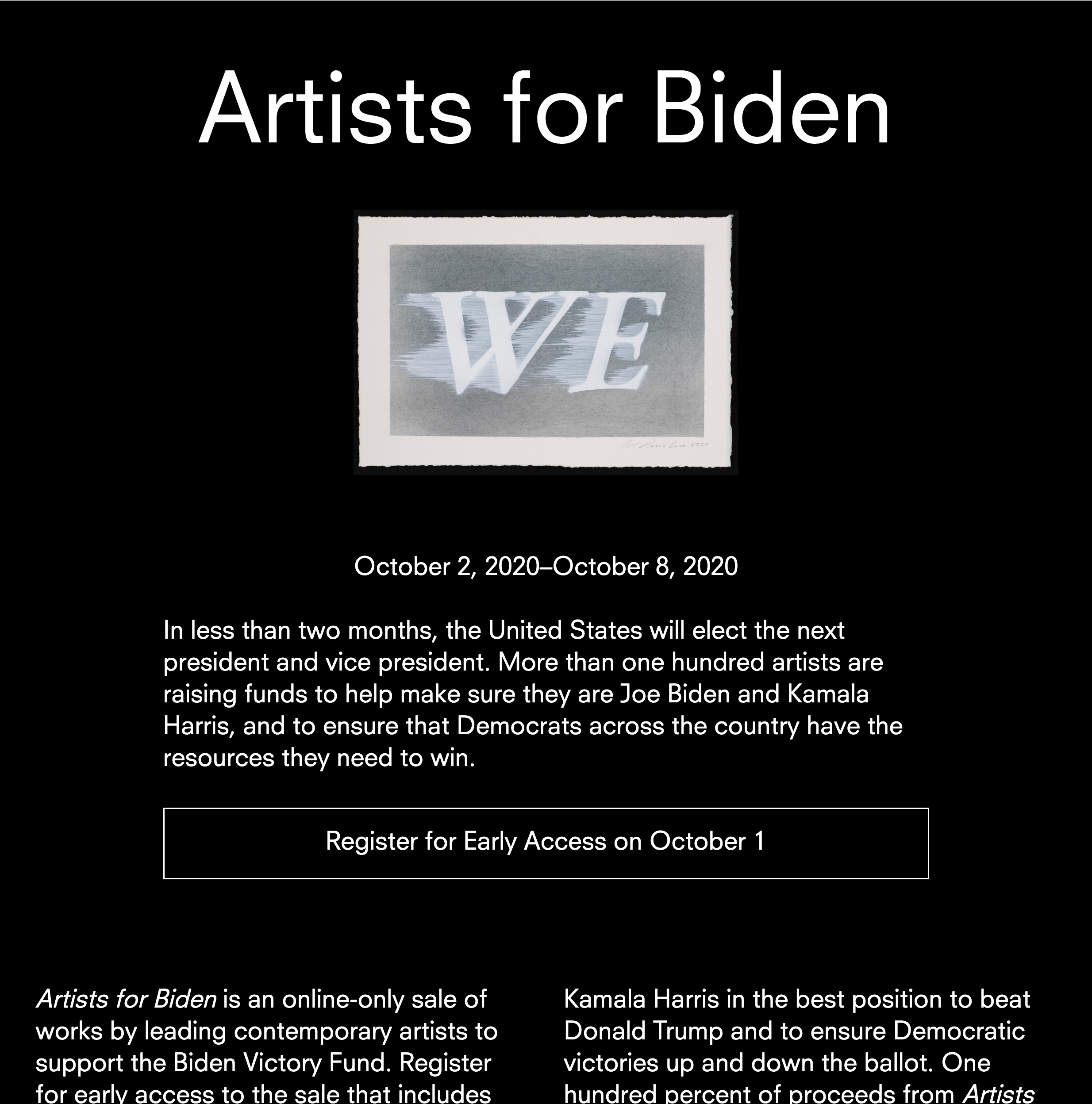 Screenshot of prelaunch page to capture interest.