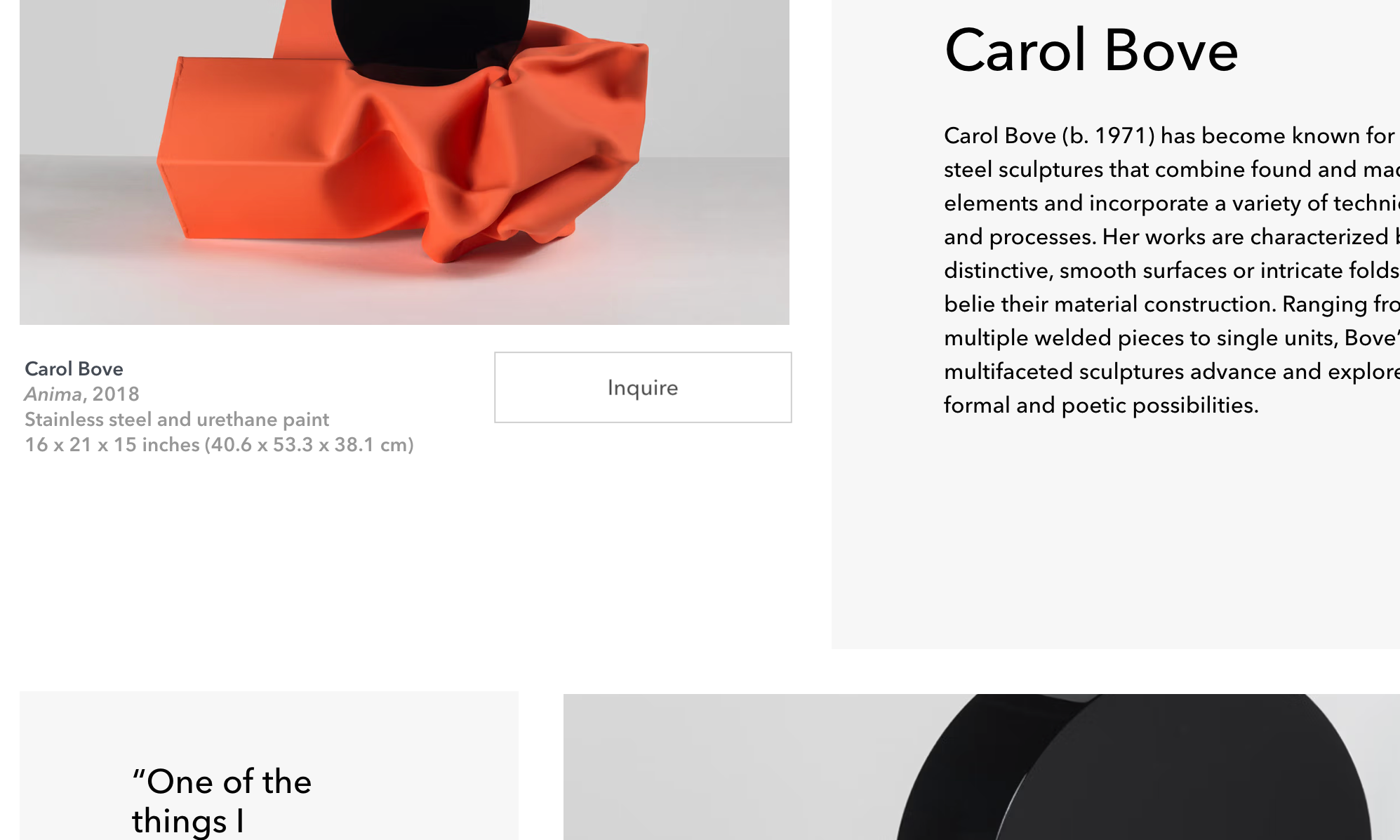 Screenshot detail of the David Zwirner Online Viewing Room featuring works available for sale and inquiry.